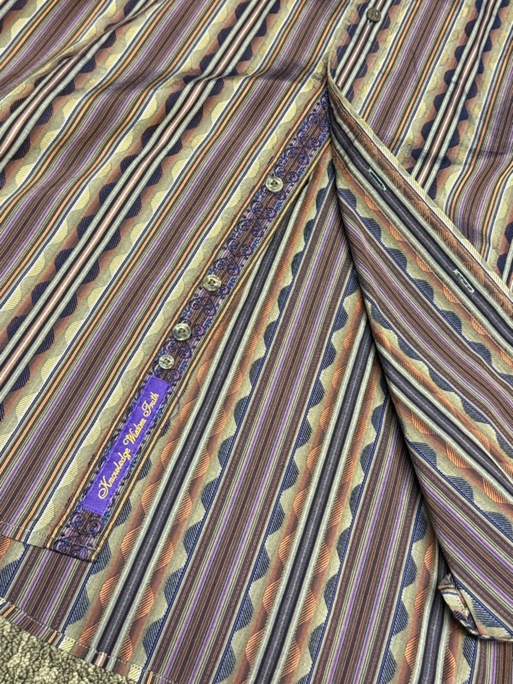 Robert Graham Purple, Blue & Cream Striped Button-Down Shirt - Picture 8 of 8